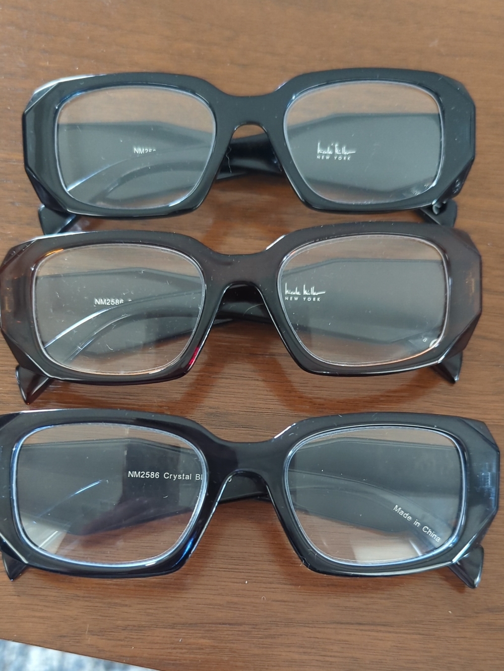 Women's 3 Pack Rectangle Frames Reading Glasses- Blue, Black, Green